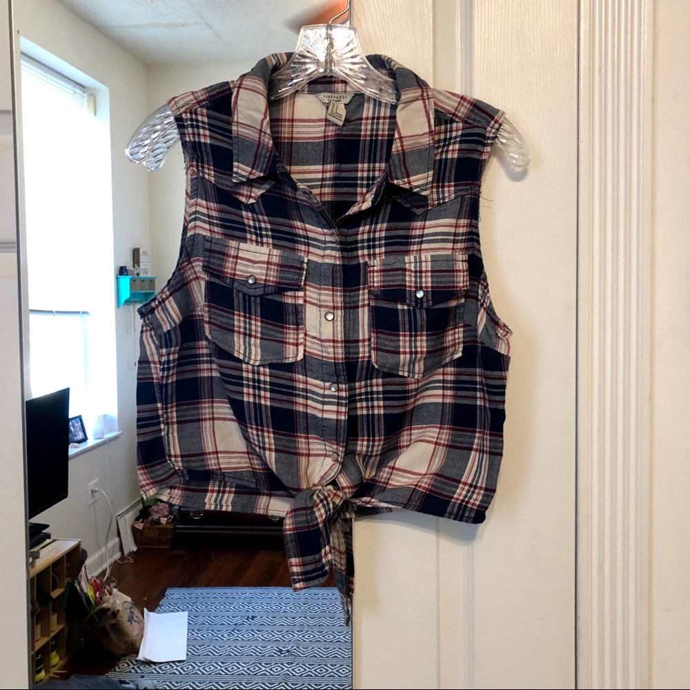 Forever 21 Flannel Crop Top